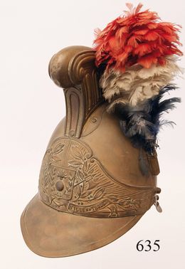 Helm der Sapeurs pompiers, um 1870